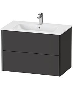 Duravit XViu vanity unit XV41260B280 81 x 56 x 48 cm, graphite super matt, 2 drawers, wall-hung, black matt