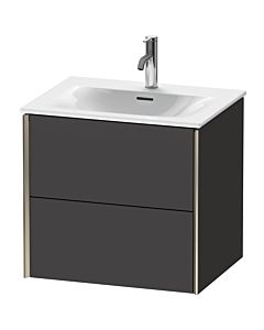 Duravit XViu vanity unit XV41320B180 61 x 55.7 x 48 cm, graphite super matt, 2 drawers, champagne matt