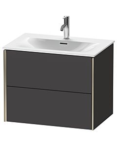 Duravit XViu Waschtisch-Unterschrank XV41330B180 71 x 55,7 x 48 cm, graphit supermatt, 2 Schubkästen, champagner matt