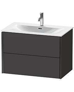 Duravit Meuble sous-vasque XViu XV41340B280 81 x 55,7 x 48 cm, graphite super mat, 2 tiroirs, noir mat