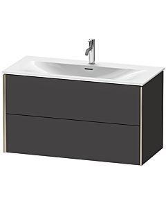 Duravit Meuble sous-vasque XViu XV41350B180 101 x 55,7 x 48 cm, graphite super mat, 2 tiroirs, champagne mat