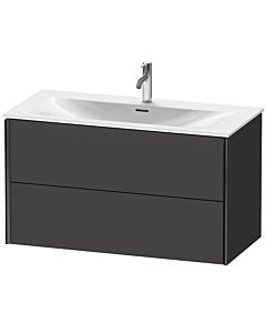 Duravit Meuble sous-vasque XViu XV41350B280 101 x 55,7 x 48 cm, graphite super mat, 2 tiroirs, noir mat