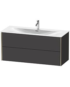 Duravit XViu Waschtisch-Unterschrank XV41360B180 121 x 55,7 x 48 cm, graphit supermatt, 2 Schubkästen, champagner matt
