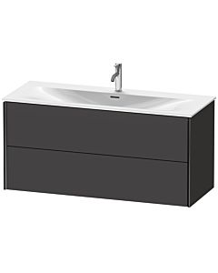 Duravit Meuble sous-vasque XViu XV41360B280 121 x 55,7 x 48 cm, graphite super mat, 2 tiroirs, noir mat
