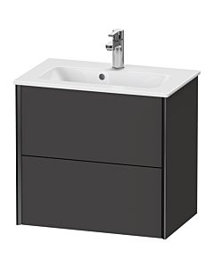 Duravit Meuble sous-vasque XViu XV41780B280 61 x 56 x 39 cm, graphite super mat, 2 tiroirs, suspendu, noir mat