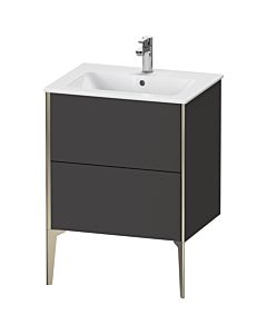 Duravit Meuble sous-vasque XViu XV44810B180 61 x 59,4 x 48 cm, graphite super mat, 2 coulissants, debout, champagne mat