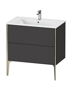 Duravit Meuble sous-vasque XViu XV44820B180 81 x 59,4 x 48 cm, graphite super mat, 2 coulissants, debout, champagne mat