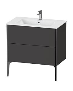 Duravit XViu vanity unit XV44820B280 81 x 59.4 x 48 cm, graphite super matt, 2 pull-outs, standing, black matt