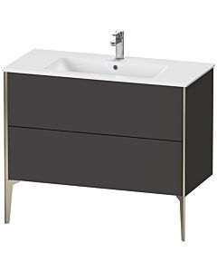 Duravit Meuble sous-vasque XViu XV44830B180 101 x 59,4 x 48 cm, graphite super mat, 2 coulissants, debout, champagne mat