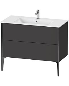 Duravit XViu Waschtisch-Unterschrank XV44830B280 101 x 59,4 x 48 cm, graphit supermatt, 2 Auszüge, stehend, schwarz matt