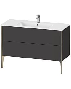 Duravit Meuble sous-vasque XViu XV44840B180 121 x 59,4 x 48 cm, graphite super mat, 2 coulissants, debout, champagne mat