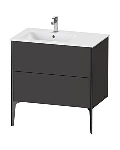 Duravit XViu vanity unit XV44860B280 81x48x59.4cm, 2 pull-outs, basin on the left, black matt, graphite super matt