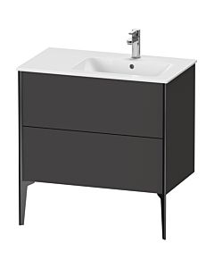 Duravit Meuble sous-vasque XViu XV44870B280 81x48x59,4cm, 2 coulissants, vasque à droite, noir mat, graphite super mat