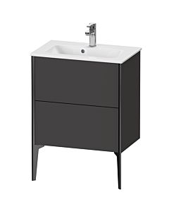 Duravit Meuble sous-vasque XViu XV44880B280 61 x 59,4 x 39 cm, graphite super mat, 2 coulissants, debout, noir mat