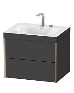 Duravit XViu Waschtisch-Unterschrank XV4614EB180C 60x48cm, 2 Schubkästen, 2 Hahnlöcher, champagner matt, Rahmen C, graphit supermatt