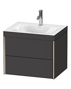 Duravit XViu Waschtisch-Unterschrank XV4614OB180C 60x48cm, 2 Schubkästen, 1 Hahnloch, champagner matt, Rahmen C, graphit supermatt