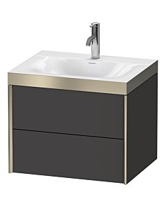Duravit XViu Waschtisch-Unterschrank XV4614OB180P 60x48cm, 2 Schubkästen, 1 Hahnloch, champagner matt, Rahmen P, graphit supermatt