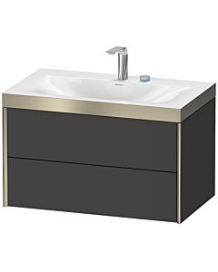 Duravit XViu Waschtisch-Unterschrank XV4615EB180P 80x48cm, 2 Schubkästen, 2 Hahnlöcher, champagner matt, Rahmen P, graphit supermatt