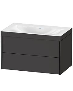 Duravit XViu Waschtisch-Unterschrank XV4615NB280C 80x48cm, 2 Schubkästen, ohne Hahnloch, schwarz matt, Rahmen C, graphit supermatt
