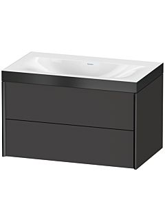 Duravit XViu Waschtisch-Unterschrank XV4615NB280P 80x48cm, 2 Schubkästen, ohne Hahnloch, schwarz matt, Rahmen P, graphit supermatt