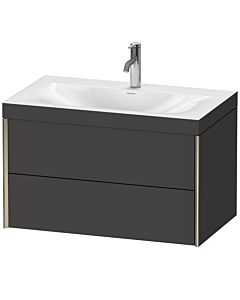 Duravit Meuble sous-vasque XViu XV4615OB180C 80x48cm, 2 tiroirs, 2000 , champagne mat, Rahmen C, graphite supermatt