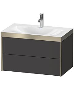 Duravit XViu meuble sous-vasque XV4615OB180P 80x48cm, 2 tiroirs, 2000 , champagne mat, Rahmen P, graphite supermatt