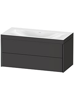 Duravit XViu vanity unit XV4616NB280C 100x48cm, 2 drawers, without tap hole, matt black, Rahmen C, graphite supermatt