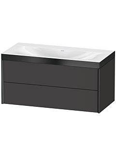 Duravit XViu Waschtisch-Unterschrank XV4616NB280P 100x48cm, 2 Schubkästen, ohne Hahnloch, schwarz matt, Rahmen P, graphit supermatt