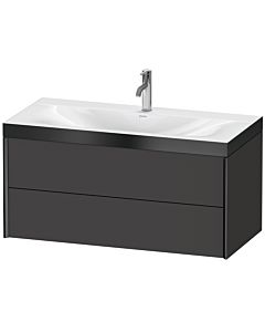 Duravit XViu meuble sous-vasque XV4616OB280P 100x48cm, 2 tiroirs, 2000 , noir mat, Rahmen P, graphite supermatt