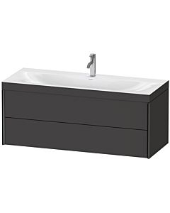 Duravit XViu Waschtisch-Unterschrank XV4617OB280C 120x48cm, 2 Schubkästen, 1 Hahnloch, schwarz matt, Rahmen C, graphit supermatt
