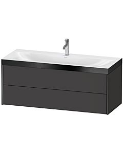 Duravit XViu meuble sous-vasque XV4617OB280P 120x48cm, 2 tiroirs, 2000 , noir mat, Rahmen P, graphite supermatt