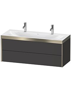 Duravit XViu Waschtisch-Unterschrank XV4618OB180P 120x48cm, 2 Schubkästen, champagner matt, Rahmen P, graphit supermatt
