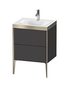 Duravit meuble XViu XV4709OB180P 60x48cm, 2 2000 - out, Match2 trou de coulée, champagne mat, Rahmen P, Supermatt graphite