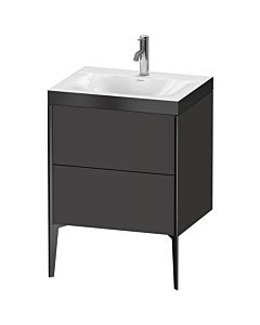 Duravit XViu Waschtisch-Unterschrank XV4709OB280P 60x48cm, 2 Auszüge, 1 Hahnloch, schwarz matt, Rahmen P, graphit supermatt