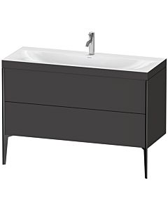 Duravit XViu vanity unit XV4712OB280C 120x48cm, 2 drawers, 2000 tap hole, black matt, Rahmen C, graphite supermatt