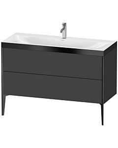Duravit XViu meuble sous-vasque XV4712OB280P 120x48cm, 2 tiroirs, 2000 , noir mat, Rahmen P, graphite supermatt