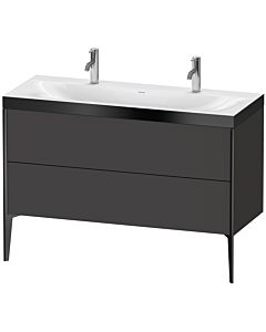 Duravit XViu Waschtisch-Unterschrank XV4713OB280P 120x48cm, 2 Auszüge, ohne Hahnloch, schwarz matt, Rahmen P, graphit supermatt