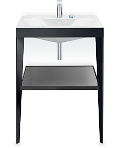 Duravit furniture washbasin combination XV4714EB240 60 x48 cm, 2 tap holes, black high-gloss, with metal console, black matt