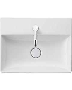 Duravit DuraSquare Waschtisch geschliffen 23565000711 50x40cm, ohne Überlauf, mit Hahnlochbank, 1 Hahnloch, weiß WonderGliss