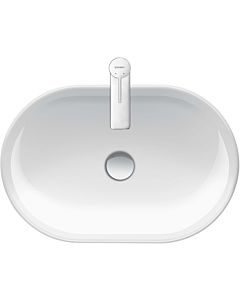 vasque à poser Duravit D-Neo 23726000701 60cm, wondergliss blanc, sans trop-plein, sans trou pour robinet