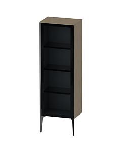 Duravit XViu Halbhochschrank XV1368LB235 50x36x133cm, Glastür, schwarz matt, Tür links, Eiche terra