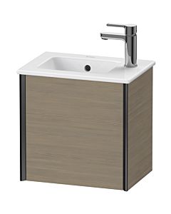 Duravit XViu Waschtisch-Unterschrank XV4024RB235 41x29x40cm, wandhängend, schwarz matt, Anschlag rechts, Eiche terra