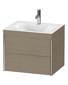 Duravit XViu vanity unit XV4614OB135C 60x48cm, 2 drawers, 2000 tap hole, matt champagne, Rahmen C, terra oak
