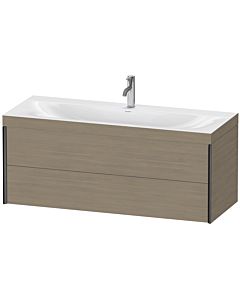 Duravit Meuble sous-vasque XViu XV4617OB235C 120x48cm, 2 tiroirs, 2000 , noir mat, Rahmen C, chêne terra