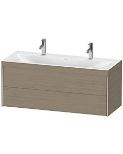 Duravit XViu Waschtisch-Unterschrank XV4618OB135C 120x48cm, 2 Schubkästen, champagner matt, Rahmen C, Eiche terra