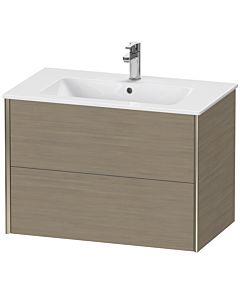 Duravit XViu Waschtisch-Unterschrank XV41260B135 81 x 56 x 48 cm, Eiche terra, 2 Schubkästen, wandhängend, champagner matt