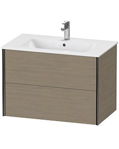 Duravit XViu Waschtisch-Unterschrank XV41260B235 81 x 56 x 48 cm, Eiche terra, 2 Schubkästen, wandhängend, schwarz matt