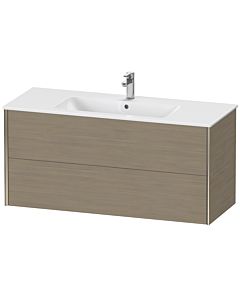 Duravit Meuble sous-vasque XViu XV41280B135 121 x 56 x 48 cm, chêne terra, 2 tiroirs, suspendu, champagne mat