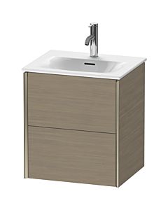 Duravit Meuble sous-vasque XViu XV41310B135 51x42x55.7cm, 2 tiroirs, champagne mat, chêne terra
