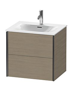 Duravit XViu Waschtisch-Unterschrank XV41320B235 61 x 55,7 x 48 cm, Eiche terra, 2 Schubkästen, schwarz matt